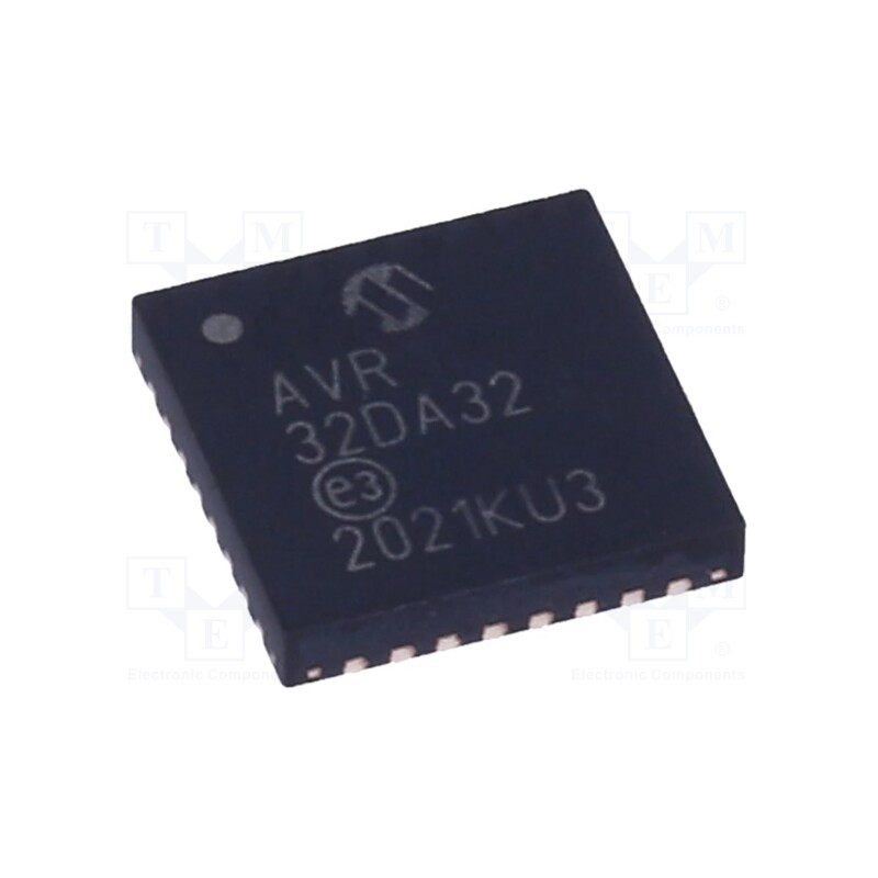 10 pcs : AVR32DA32-I/RXB - IC: AVR microcontroller, VQFN32, 1.8÷5.5VDC, Cmp: 3, AVR32, AVR-DA
