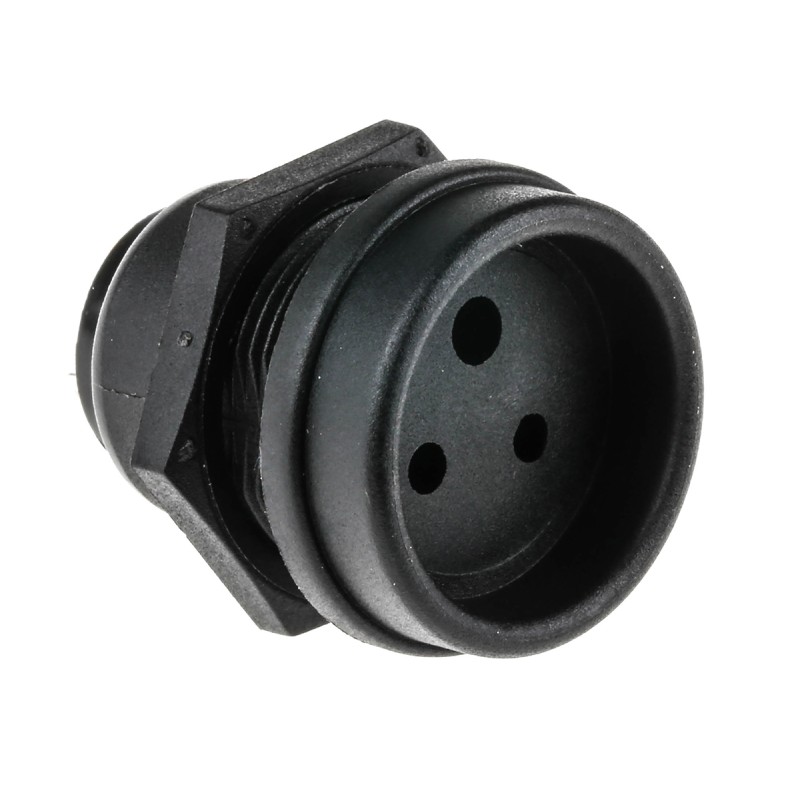 1 pcs - Bulgin Miniature Power Connector Panel Mount Socket, Solder Termination, 3A, 250 V ac