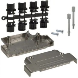 1 pcs - Norcomp 971 Series Zinc D Sub Backshell, 37 Way, Strain Relief