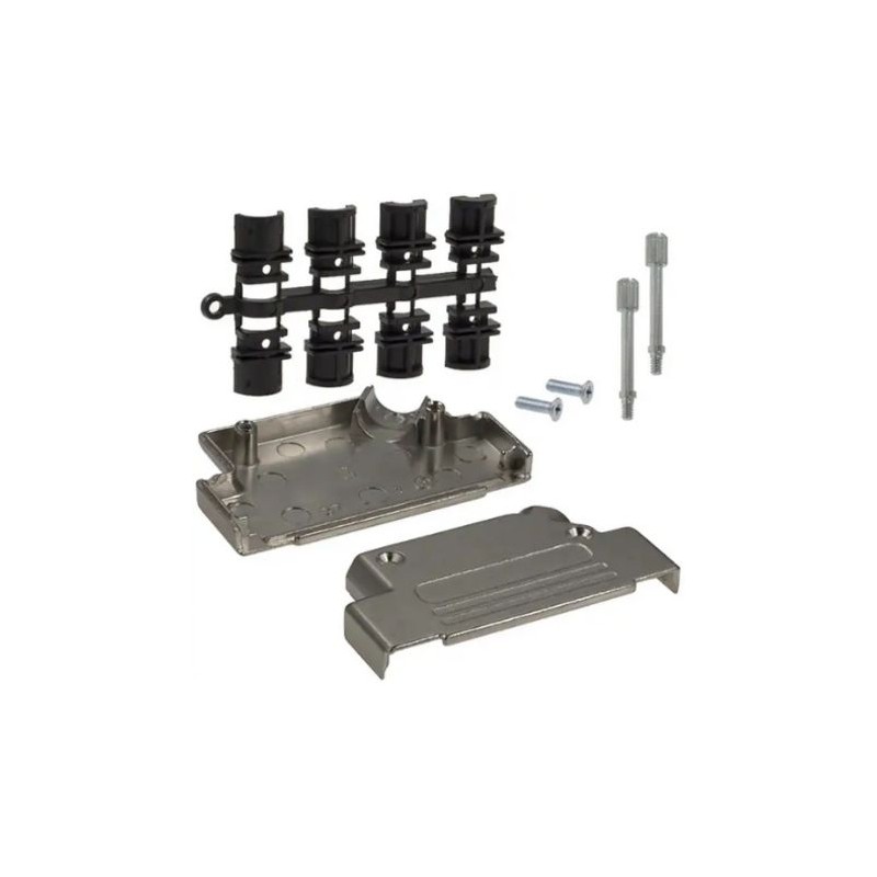 1 pcs - Norcomp 971 Series Zinc D Sub Backshell, 37 Way, Strain Relief