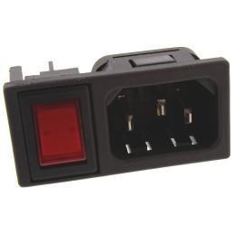 1 pcs - Bulgin C14 Snap-In IEC Connector Male, 10A, 250 V