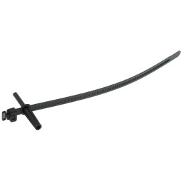 1 Bag of 25 - HellermannTyton Cable Tie, Wall Plug Fixing, 230mm x 8 mm, Black Polyamide 6.6 (PA66), Pk-25