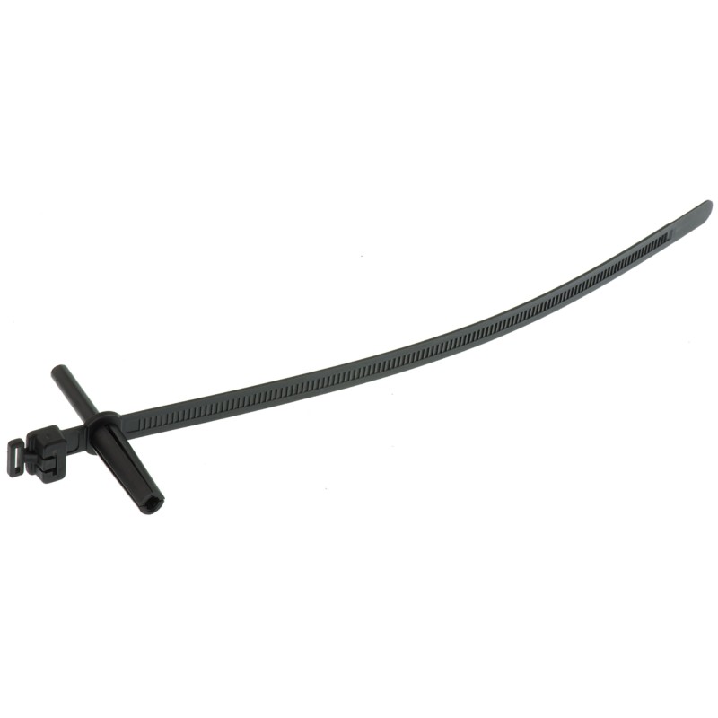 1 Bag of 25 - HellermannTyton Cable Tie, Wall Plug Fixing, 230mm x 8 mm, Black Polyamide 6.6 (PA66), Pk-25