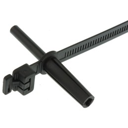 1 Bag of 25 - HellermannTyton Cable Tie, Wall Plug Fixing, 230mm x 8 mm, Black Polyamide 6.6 (PA66), Pk-25