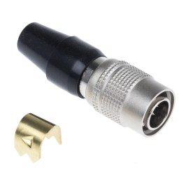 1 pcs - Hirose Circular Connector, 6 Contacts, Cable Mount, Miniature Connector, Plug, Male, HR10 Series