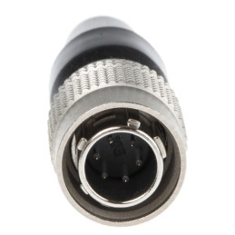 1 pcs - Hirose Circular Connector, 6 Contacts, Cable Mount, Miniature Connector, Plug, Male, HR10 Series