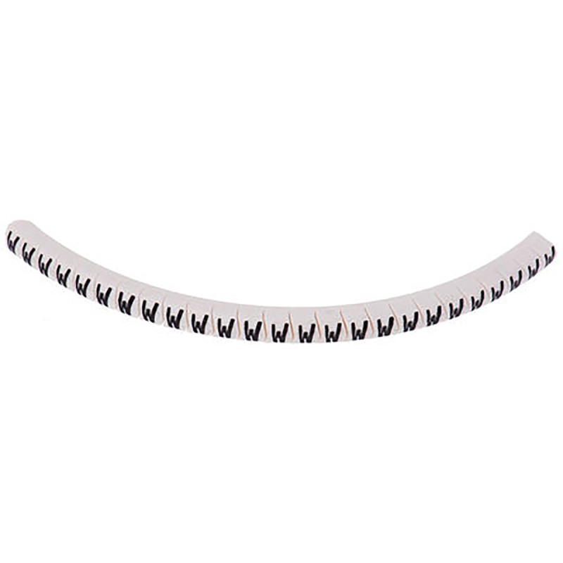 1 Bag of 250 - HellermannTyton Helagrip Slide On Cable Marker, Black on White, Pre-printed 'W', 1 - 3mm Cable