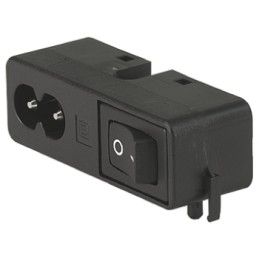 1 pcs - Schurter C8 Right Angle Panel Mount IEC Connector Male, 2.5A, 250 V