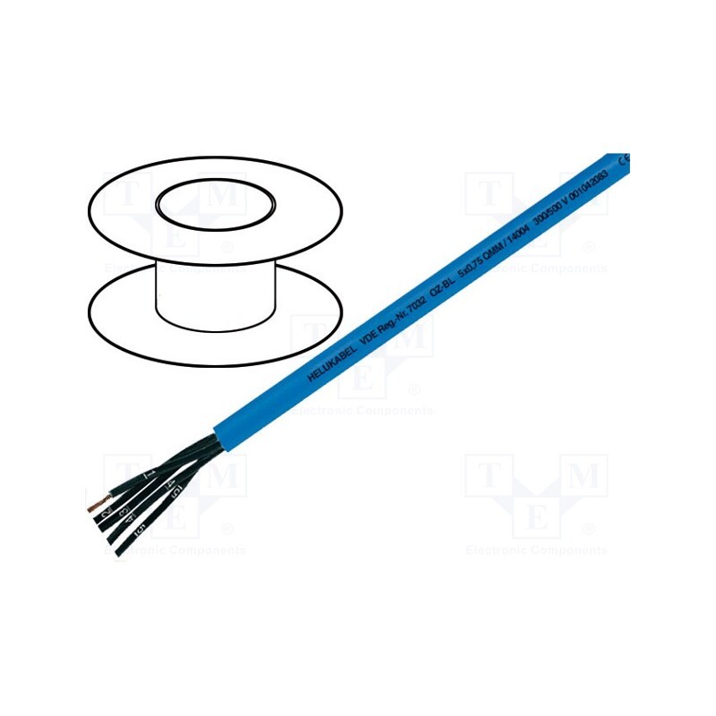 20 m : 14011 - Wire, OZ-BL, 2x1mm2, unshielded, 300V,500V, Cu, stranded, blue