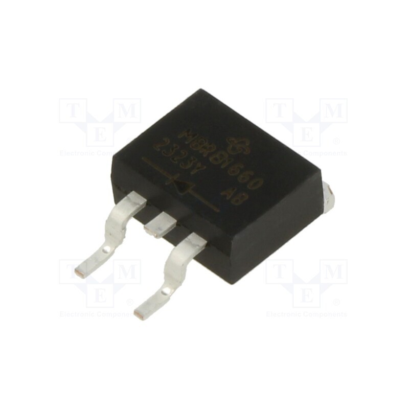 10 pcs : MBRB1660-E3/81 - Diode: Schottky rectifying, SMD, 60V, 16A, D2PAK,