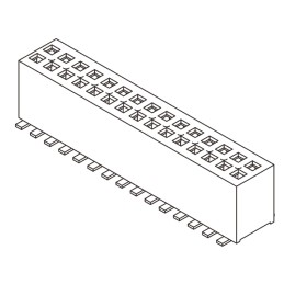 20 pcs - Samtec FLE Series Straight Surface Mount PCB Socket, 100-Contact, 2-Row, 1.27mm Pitch, SMT Termination