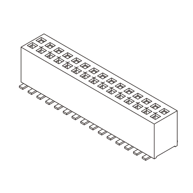 20 pcs - Samtec FLE Series Straight Surface Mount PCB Socket, 100-Contact, 2-Row, 1.27mm Pitch, SMT Termination
