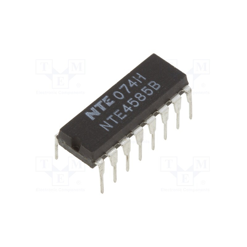10 pcs : NTE4585B - IC: digital, 4bit,comparator, CMOS, 3÷18VDC, THT, DIP16, Ch: 1, IN: 4