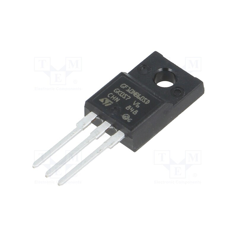 10 pcs : STGF10NB60SD - Transistor: IGBT, 600V, 23A, 25W, TO220FP
