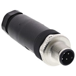 1 pcs - binder Circular Connector, 4 Contacts, Cable Mount, M12 Connector, Socket, Male, IP67, 713 Series