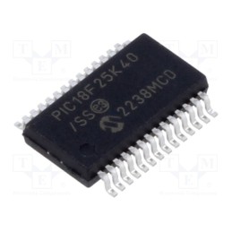 10 pcs : PIC18F25K40-E/SS - IC: PIC microcontroller, 64MHz, 2.3÷5.5VDC, SMD, SSOP28, PIC18