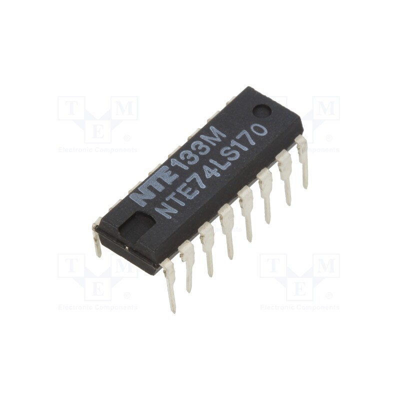 10 pcs : NTE74LS170 - IC: digital, 4 bit x 4 word,storage register, TTL, THT, DIP16