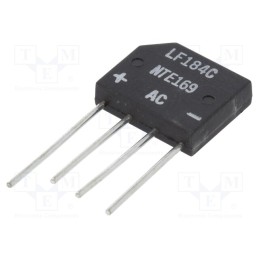 10 pcs : NTE169 - Bridge rectifier: single-phase, Urmax: 600V, If: 2A, Ifsm: 60A, flat