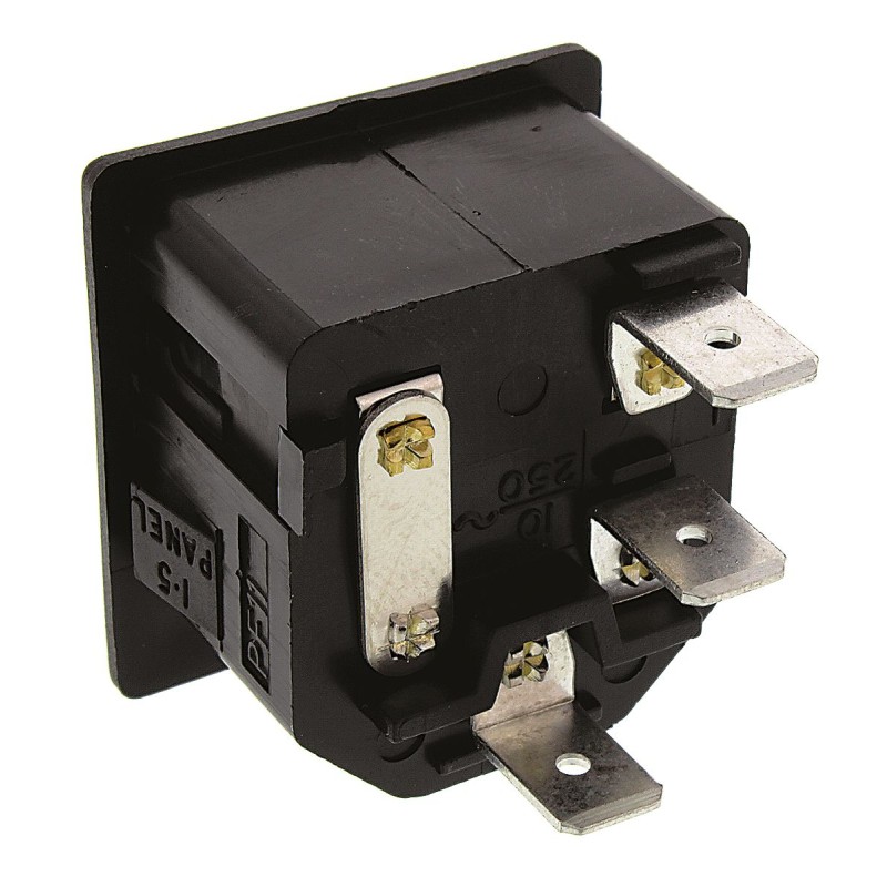 1 pcs - Bulgin C14 Snap-In IEC Connector Male, 10A, 250 V, Fuse Size 5 x 20mm