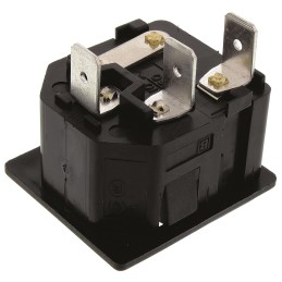 1 pcs - Bulgin C14 Snap-In IEC Connector Male, 10A, 250 V, Fuse Size 5 x 20mm