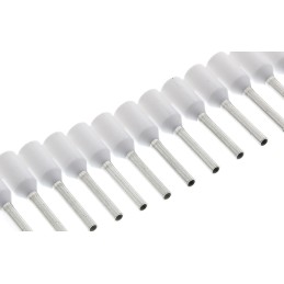 25 pcs - TE Connectivity Insulated Crimp Bootlace Ferrule, 8mm Pin Length, 1.1mm Pin Diameter, 0.5mm² Wire Size, White