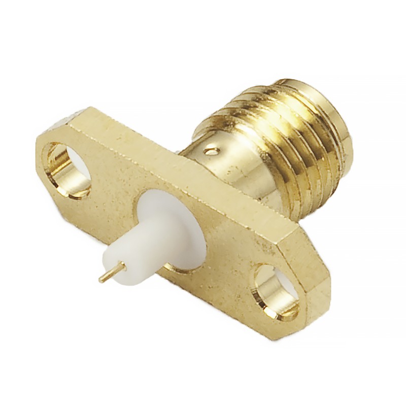 1 pcs - RS PRO Female, Male Flange Mount SMA Connector, 50Ω, Solder Termination, Straight Body