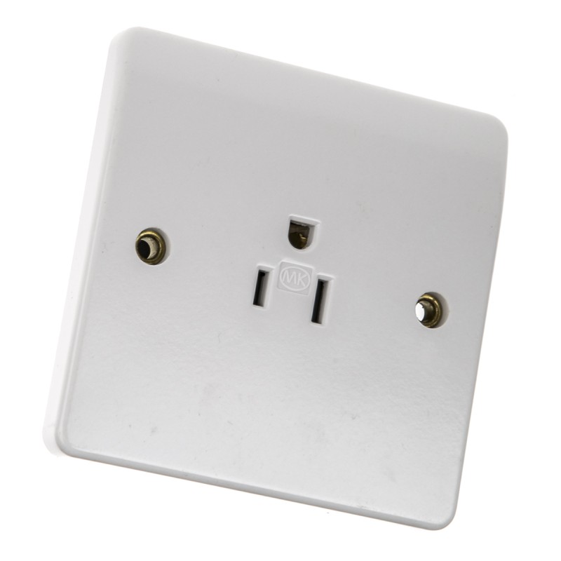 1 pcs - MK Electric White 1 Gang Plug Socket, 15A, NEMA 5-15R, Indoor Use