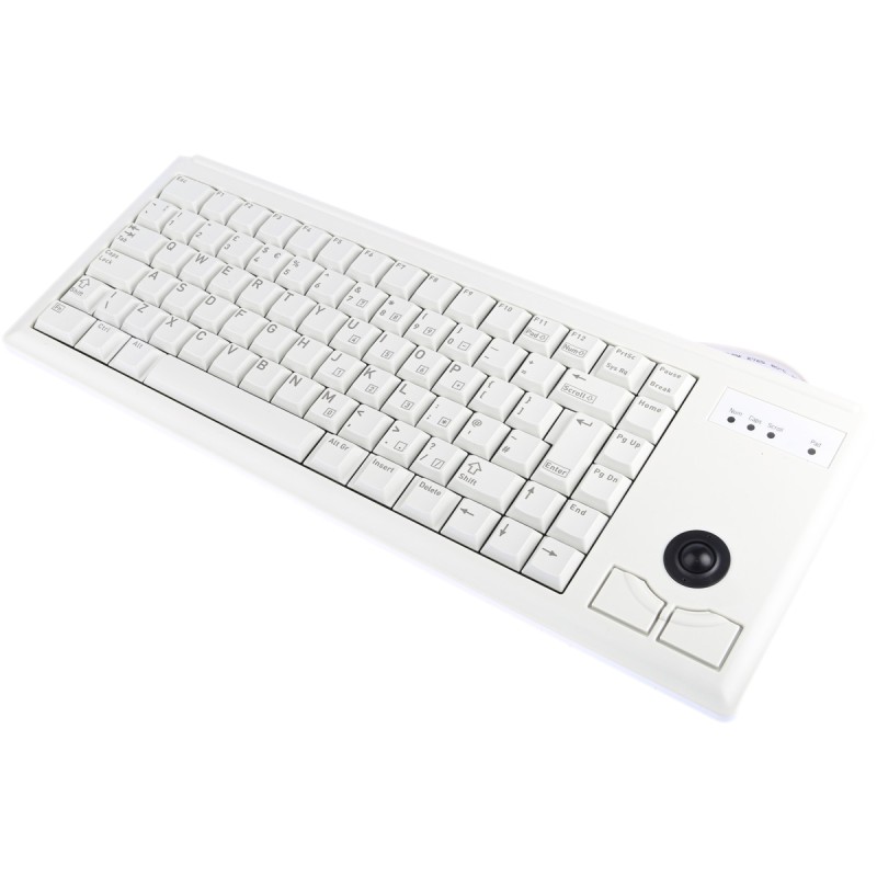 1 pcs - CHERRY Wired PS/2 Compact Trackball Keyboard, QWERTY (UK), Grey