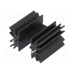10 pcs : 647-15ABPE - Heatsink: extruded, H, TO220, black, L: 38.1mm, W: 41.9mm, H: 25.4mm