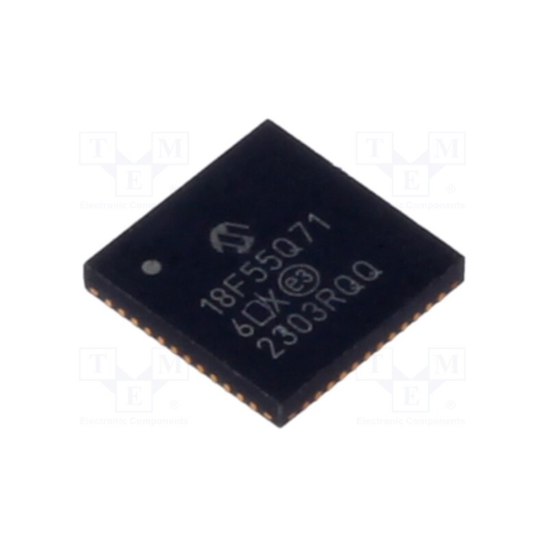10 pcs : PIC18F55Q71-I/6LX - IC: PIC microcontroller, 32kB, 64MHz, 1.8÷5.5VDC, SMD, VQFN48,