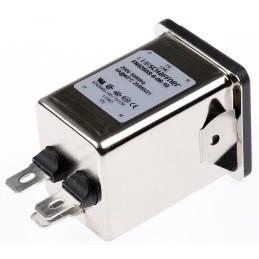 1 pcs - Schaffner 6A, 250 V ac Male Snap-In IEC Filter FN9260S-6-06-10, Faston