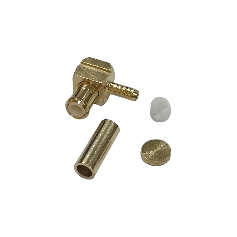 1 pcs - RS PRO, Plug Cable Mount MCX Connector, 50Ω, Crimp Termination, Right Angle Body