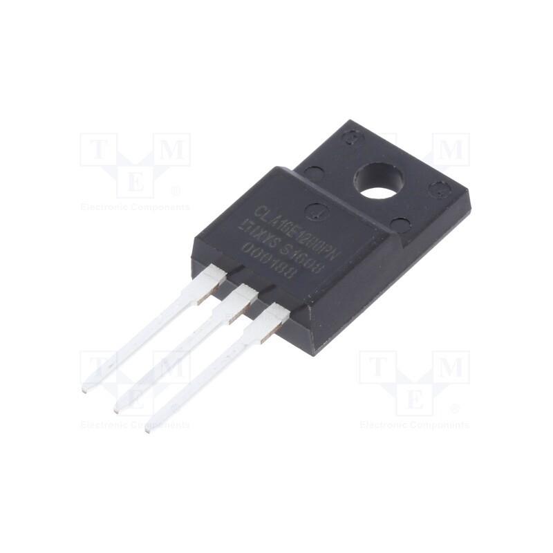 10 pcs : CLA16E1200PN - Thyristor, 1.2kV, Ifmax: 16A, 10A, Igt: 50mA, TO220FP, THT,