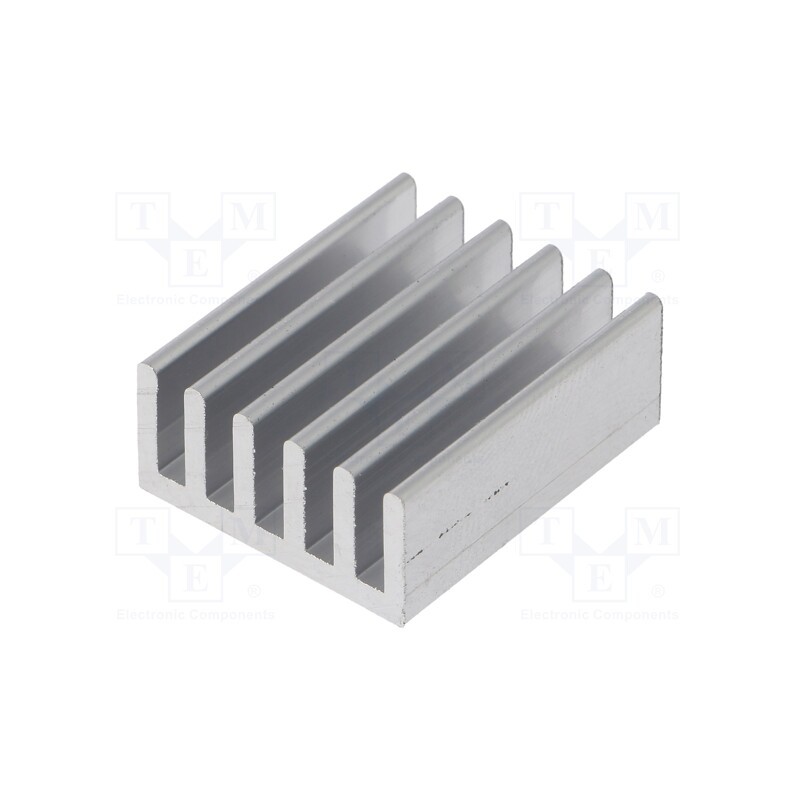 10 pcs : SK 652 25 AL - Heatsink: extruded, grilled, natural, L: 25mm, W: 21mm, H: 10mm, raw