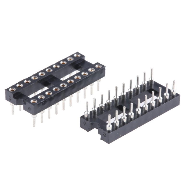 150 pcs - ASSMANN WSW 2.54mm Pitch Vertical 20 Way, Through Hole Turned Pin Open Frame IC Dip Socket, 3A