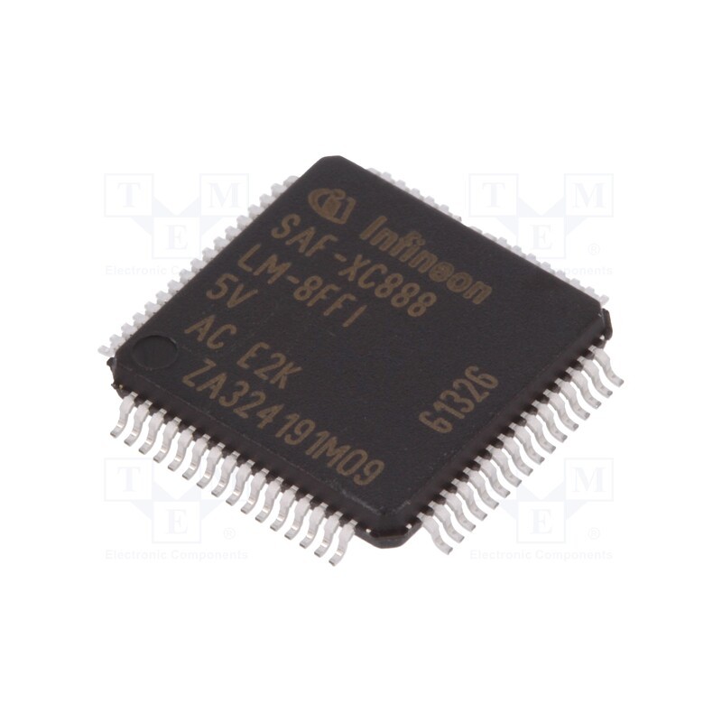 10 pcs : SAF-XC888LM-8FFI 5V AC - IC: microcontroller 8051, Interface: SPI x3,UART x3, 5VDC