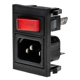 1 pcs - Bulgin C14 Snap-In IEC Connector Male, 10A, 250 V