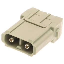 1 pcs - HARTING Heavy Duty Power Connector Module, 40A, Male, Han-Modular Series, 2 Contacts