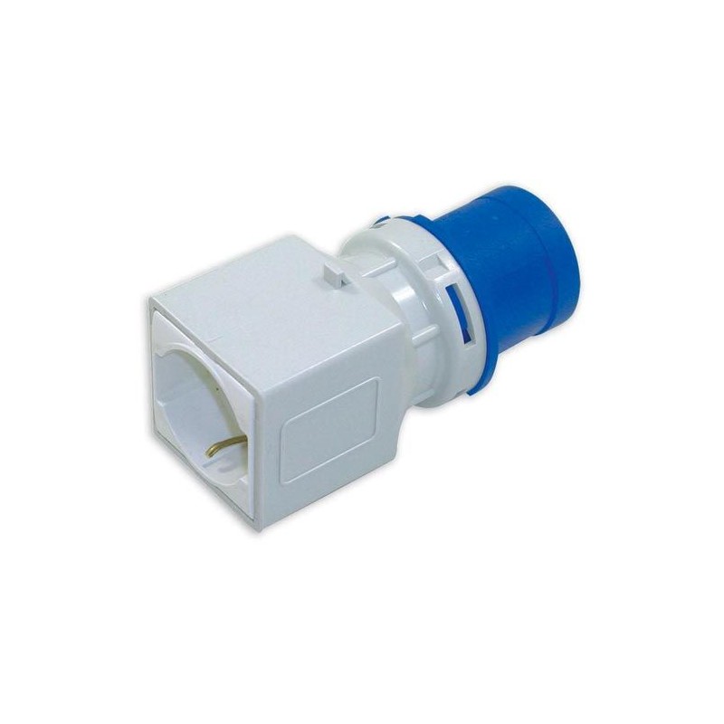 1 pcs - RS PRO IP20 Blue 2P + E Industrial Power Connector Adapter Plug, Socket, Rated At 16A, 230 V