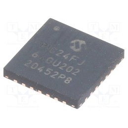 10 pcs : PIC24FJ64GU202-I/ML - IC: PIC microcontroller, 64kB, 2÷3.6VDC, SMD, QFN28, PIC24, 8kBSRAM