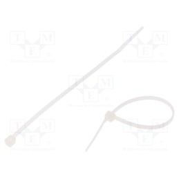 200 pcs : 18048352 - Cable tie, L: 120mm, W: 2.5mm, polyamide, 80N, natural, Ømax: 28mm