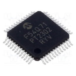 10 pcs : PIC18F54Q71-I/PT - IC: PIC microcontroller, 16kB, 64MHz, 1.8÷5.5VDC, SMD, TQFP48