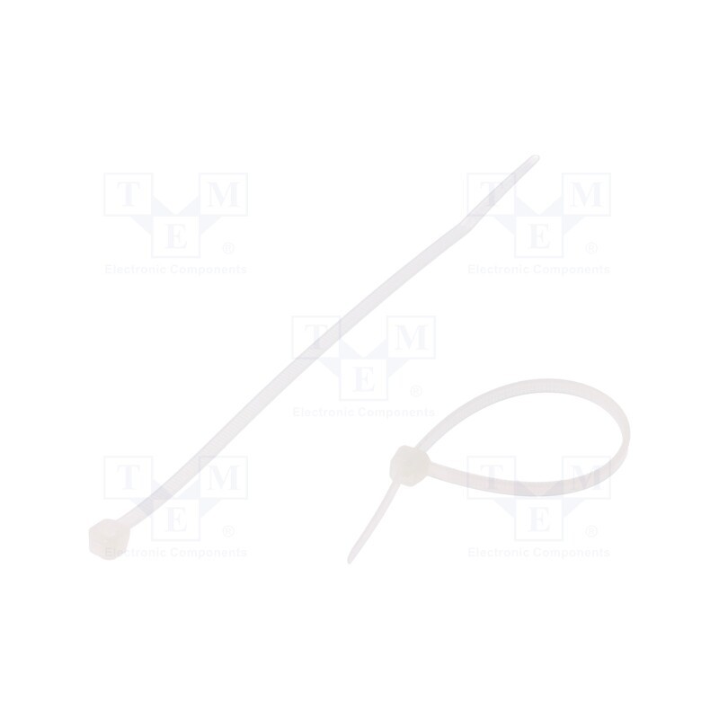 200 pcs : 18048356 - Cable tie, L: 140mm, W: 3.2mm, polyamide, 180N, natural, Ømax: 34mm