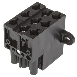 1 pcs - Wieland ST18 Series Distribution Block, 5-Pole, Male to Female, 5-Way, 16A, IP20