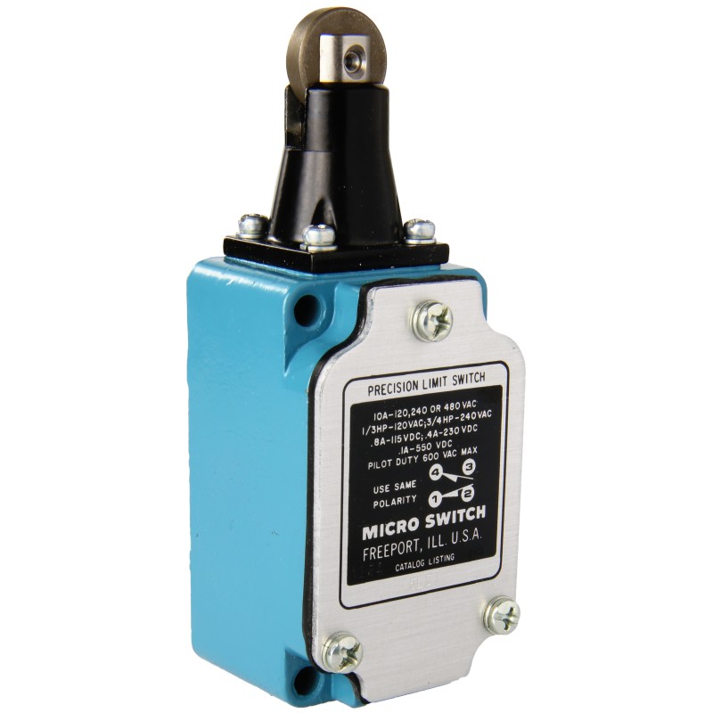 1 pcs - Honeywell Roller Plunger Limit Switch, 1NC/1NO, IP67, DPDT, Die Cast Zinc Housing, 480V ac ac Max, 10A Max