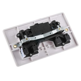 1 pcs - RS PRO White 2 Gang Plug Socket, 1 Pole, 13A, Type G - British, Indoor Use