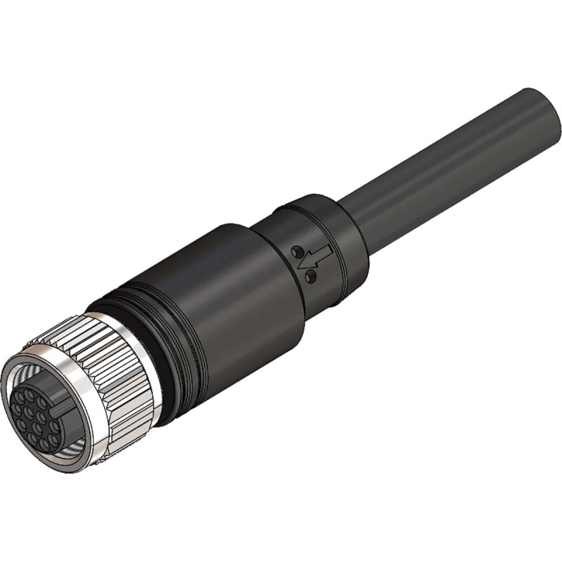 1 pcs - RS PRO Straight Female 12 way M12 to Unterminated Sensor Actuator Cable, 1m