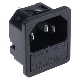 1 pcs - Schurter C14 Snap-In IEC Connector Male, 10A, 250 V