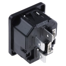 1 pcs - Schurter C14 Snap-In IEC Connector Male, 10A, 250 V