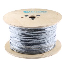 1 Reel of 304 M - Alpha Wire Grey Alpha Essentials Multicore Industrial Cable 0.35 mm² CSA 4.32mm OD 22 AWG 300 V 305m